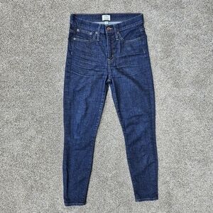 J. Crew Dark Wash Denim 9’’ High Rise Toothpick Skinny Jean Women's size 28
